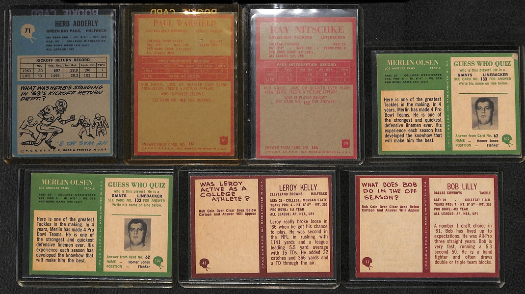 (90) 1964-1967 Philadelphia Football Cards w. Herb Adderly RC & Paul Warfield RC