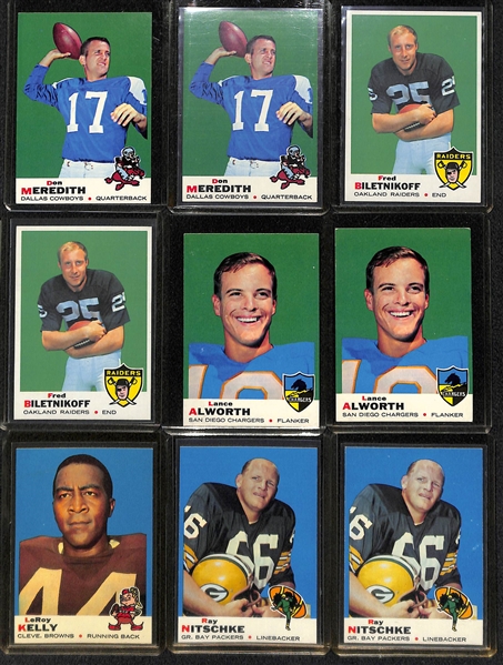 Lot of (68) 1969 Topps Football Cards w. Don Meredith x2