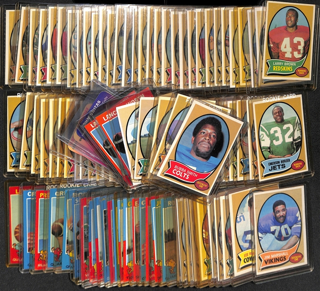 Lot of (96) 1970 & 1971 Topps Football Cards w. 1970 Bubba Smith Rookie Card