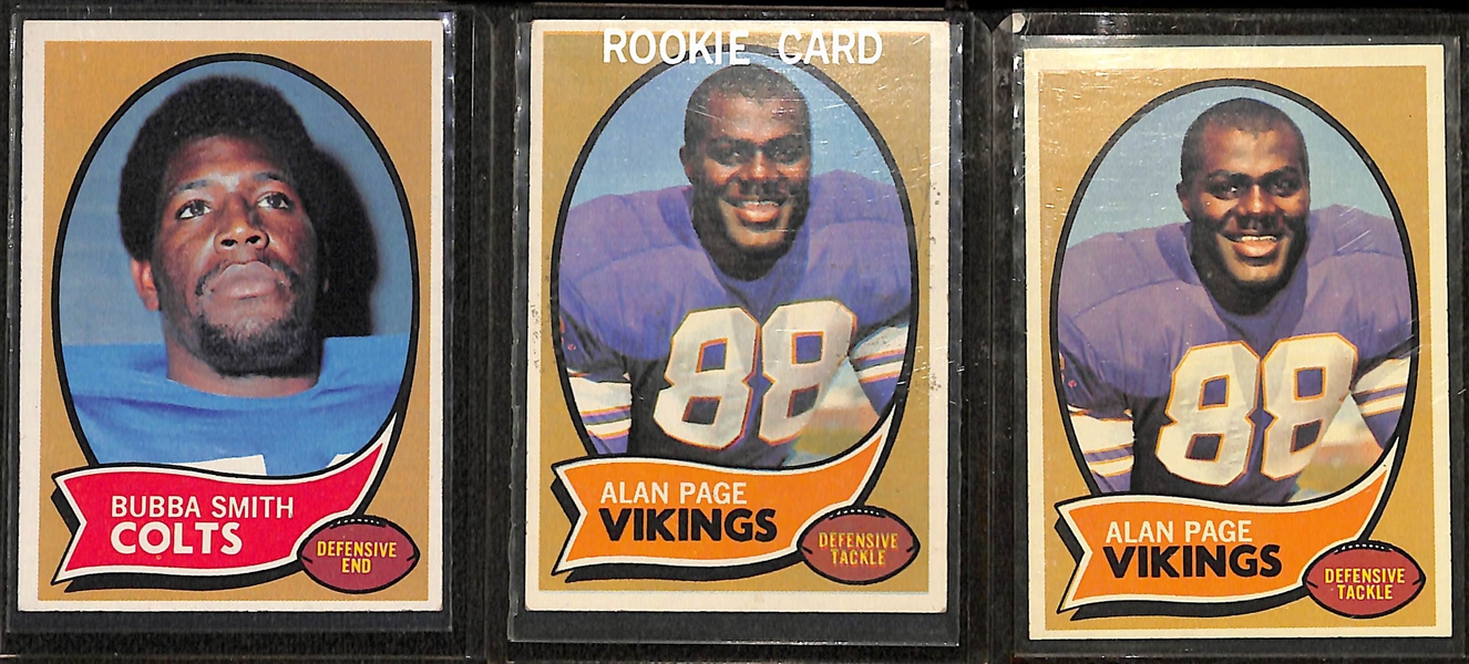 Lot of (96) 1970 & 1971 Topps Football Cards w. 1970 Bubba Smith Rookie Card