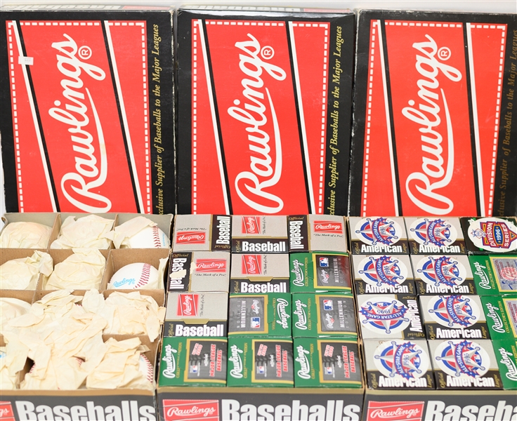 Huge Lot of (36) Mostly 1990s Rawlings Official Baseballs