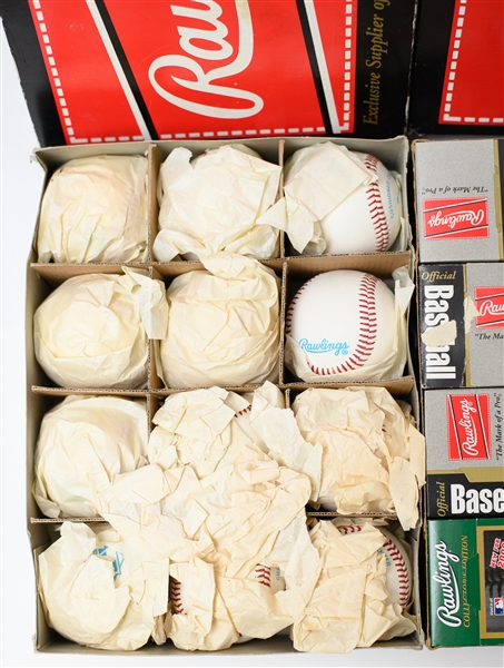 Huge Lot of (36) Mostly 1990s Rawlings Official Baseballs