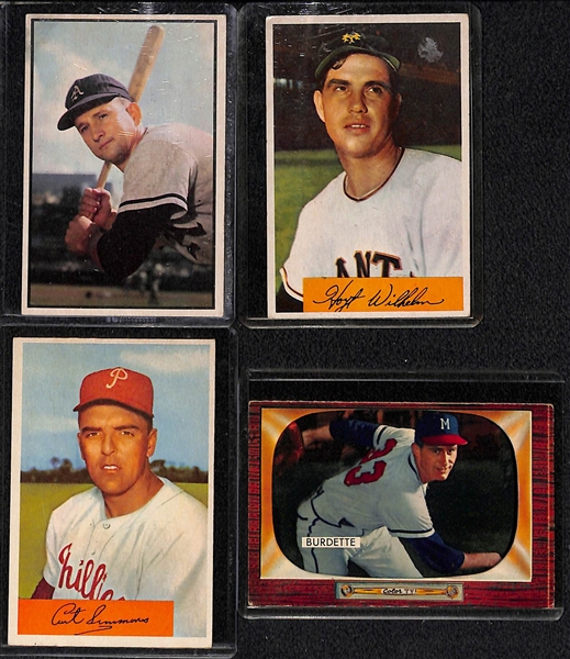 (17) 1950-1955 Bowman Baseball Cards w. Pee Wee Reese