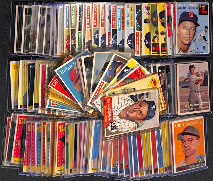 (105) 1953-1958 Topps Baseball Cards w. 1954 Richie Ashburn