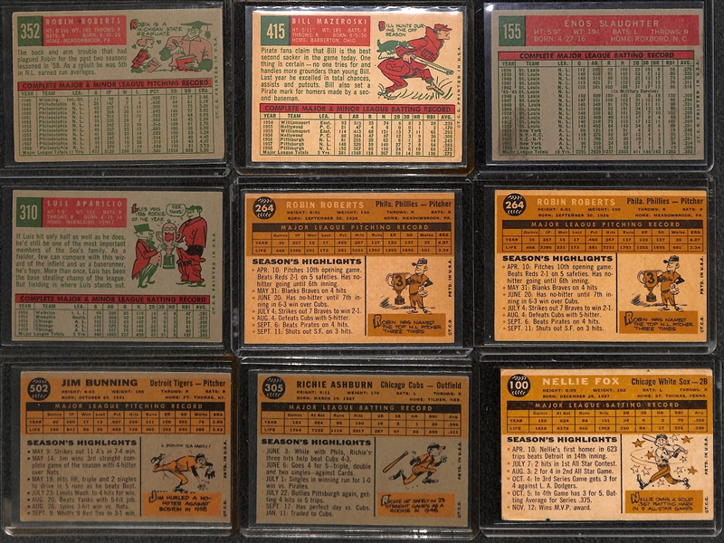 (150) 1959 & (170) 1960 Topps Baseball Cards w. Robin Roberts