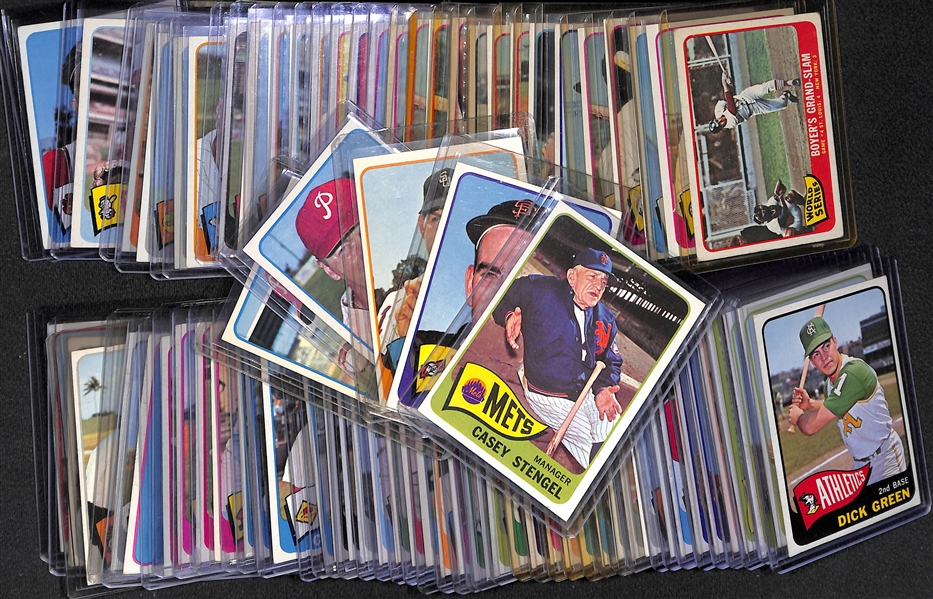   Lot of (79) 1965 Assorted Topps Baseball Cards w. Casey Stengel