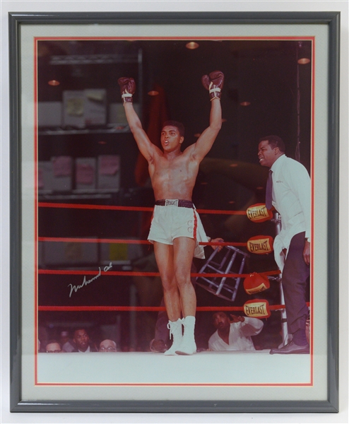 Framed Muhammad Ali SIgned 16x20 Photo (JSA Auction Letter of Authenticity) - Frame Measures 23x19