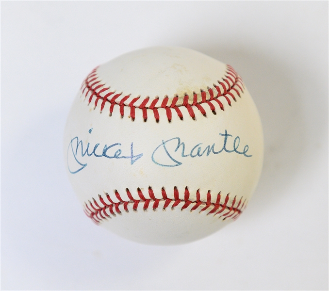Mickey Mantle Single Signed OAL Rawlings Baseball PSA/DNA Grade 8.5 (Auto Grade 9, Baseball Grade 8)