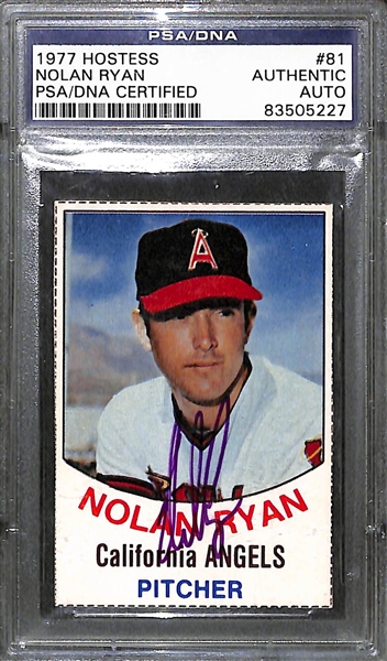 1977 Hostess Nolan Ryan Signed Baseball Card (PSA/DNA Authentic Autograph)