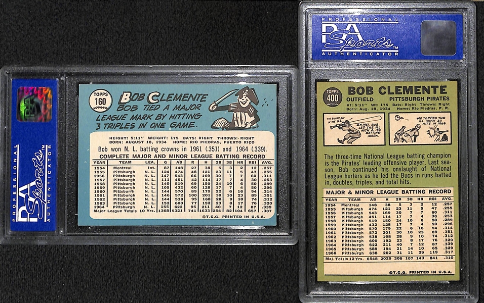 1965 and 1967 Topps Roberto Clemente PSA Graded Lot