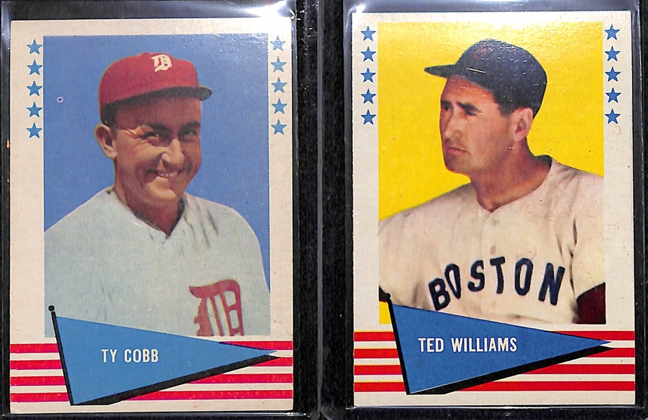 1961 Fleer Baseball Partial Set - 136 of 154 Cards - w. Ty Cobb, Ted Williams & Lou Gehrig
