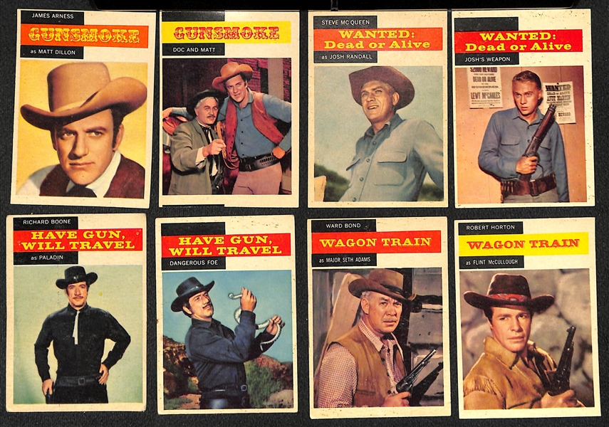 1958 Topps TV Westerns Cards Near Complete Set - 67 of 71 Cards - w. (60) Additional Duplicate Cards 