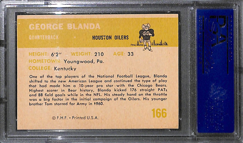 Pack Fresh 1963 Fleer Football George Blanda (HOF) Graded PSA 9 Mint