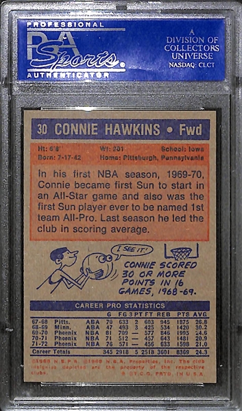 Pack Fresh 1972 Topps Basketball Connie Hawkins (HOF) Graded PSA 9 Mint