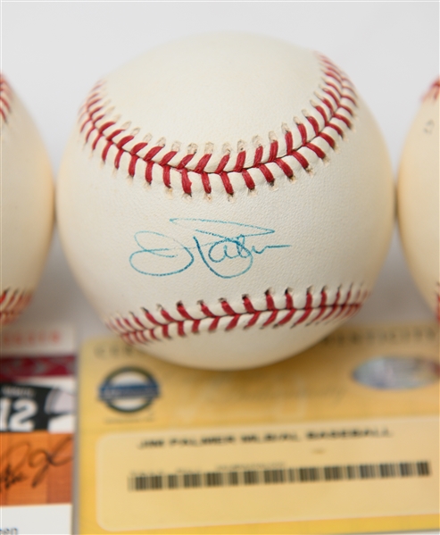 Lot of (4) Autographed HOFer Baseballs w/ Steve Carlton, Jim Palmer, Rollie Fingers and Robin Roberts (JSA and Steiner Authenticated)