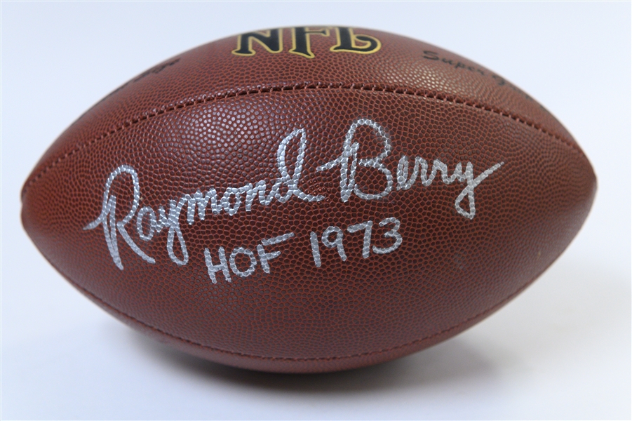 Lot of (2) Autographed Footballs - Bart Starr and Raymond Berry - Both w. Inscriptions (JSA Auction Letter)