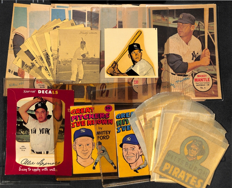 Vintage Baseball Lot w. (30+) 1967 Topps Posters, (23) 1977 Sertoma Stars, (15) Decals featuring Mickey Mantle
