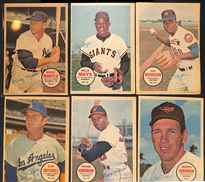 Vintage Baseball Lot w. (30+) 1967 Topps Posters, (23) 1977 Sertoma Stars, (15) Decals featuring Mickey Mantle