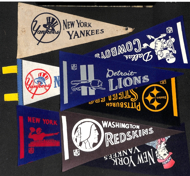 Lot of (30+) 1950s-70s Mini Pennants Featuring Ted Williams 