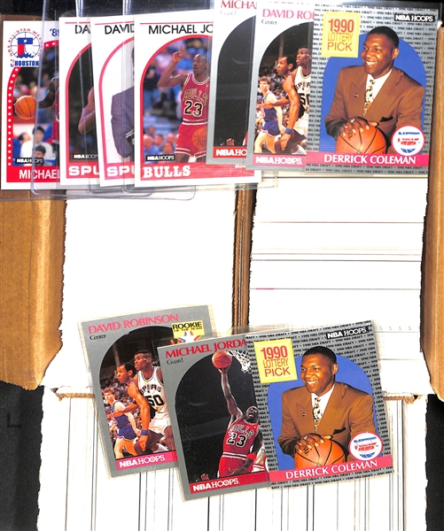  Lot of (3) Basketball Complete Sets - 1989/90 Hoops Basketball Set, & (2) 1990-91 Hoops Basketball Sets - All with Michael Jordan