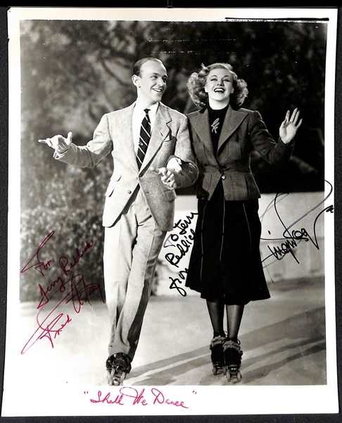 Fred Astaire & Ginger Rodgers Dual Signed 8x10 Photo From Shall We Dance - JSA Auction Letter of Authenticity