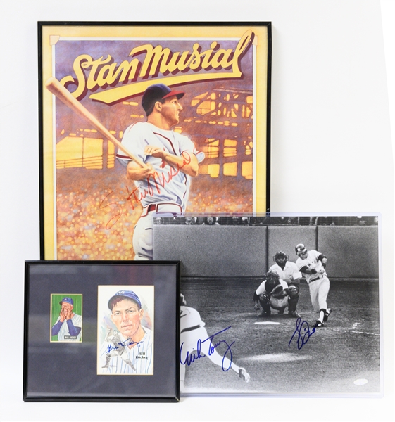  Baseball Autograph Lot w. Bill Dickey, Stan Musial, Mike Torres/Buckey Dent - JSA Auction Letter