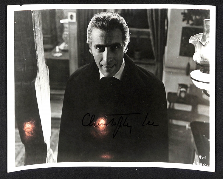 Lot of (4) Actor/Actress Autographs - Christopher Lee (Dracula), Buster Crabbe (Flash Gordon), Don Johnson, Blanche Sweet - JSA Auction Letter