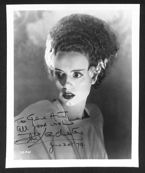 (3) Actress Signed 8x10 Photos - Brides of Frankenstein/Dracula - Mae Clarke, Elsa Lanchester, & Mary Philbin - JSA Auction Letter