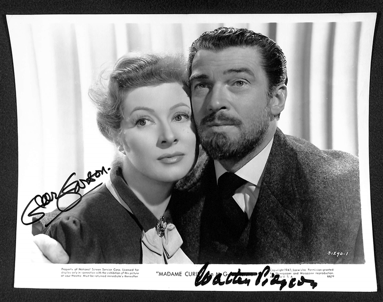  Dustin Hoffman Signed 8'x10 Photo & Greer Garson/Walter Pidgeon Dual Signed 8x10 Madame Curie Movie Photo - JSA Auction Letter