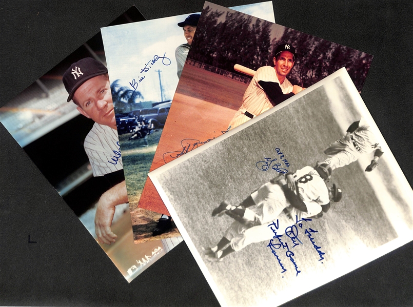 Lot of Signed Yankees 8x10 Photos - Whitey Ford, B. Dickey, P. Rizzuto, & Berra/Larsen - JSA Auction Letter