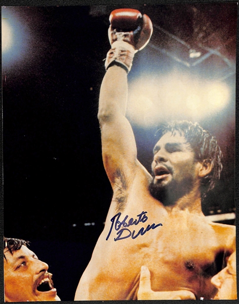Lot of Signed Boxing 8x10 Photos - Mancini/Arguello, F. Patterson, R. Duran, (2) J. Lamotta, W. Pep, C. Basillio - JSA Auction Letter