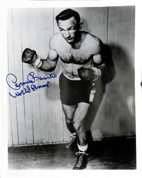 Lot of Signed Boxing 8x10 Photos - Mancini/Arguello, F. Patterson, R. Duran, (2) J. Lamotta, W. Pep, C. Basillio - JSA Auction Letter