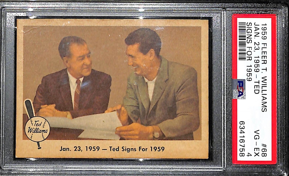 1959 Fleer Ted Williams #68 Ted Signs For 1959 Graded PSA 4 VG-EX