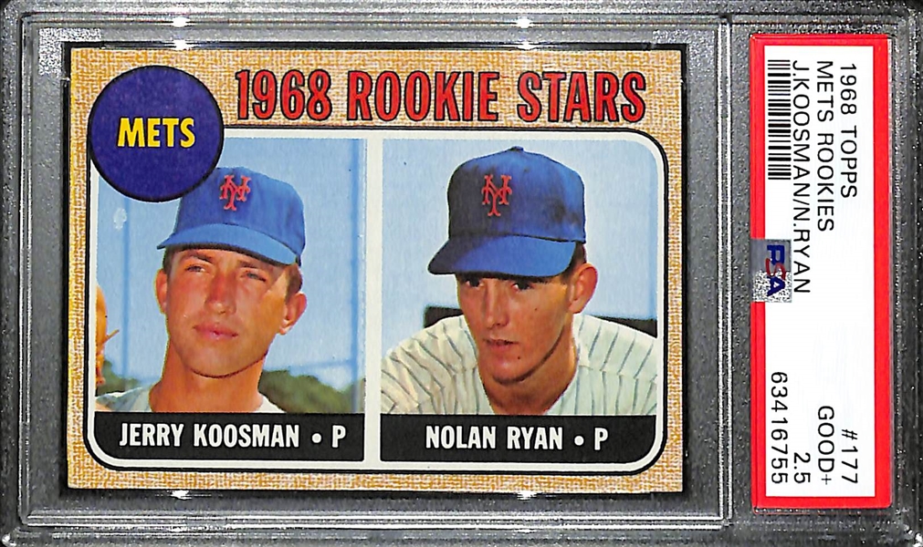 1968 Topps Nolan Ryan #177 Rookie Card Graded PSA 2.5 GD+