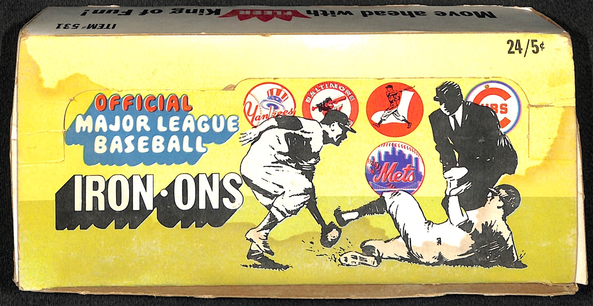 1968 Fleer Official Major League Baseball Iron-Ons Full Box of 24 packs
