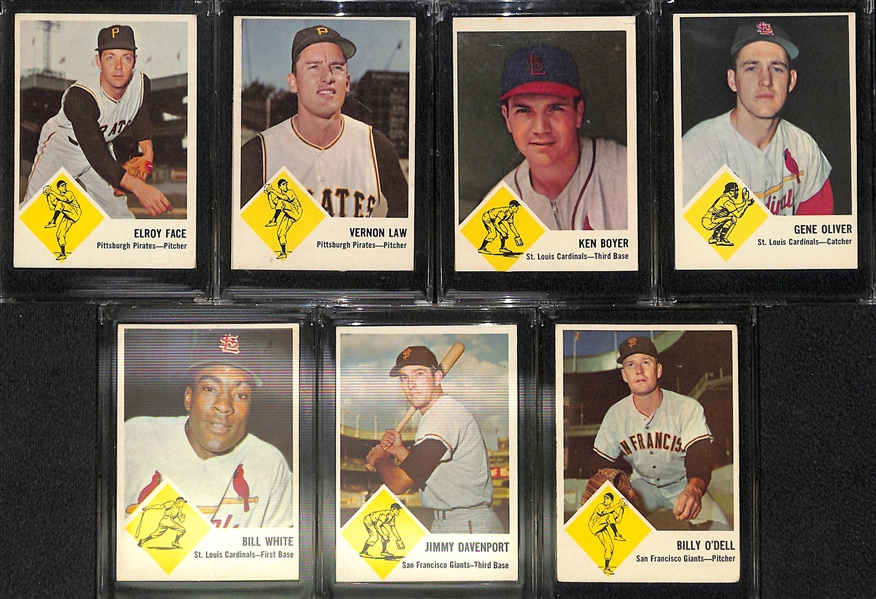 Lot of (40) 1963 Fleer Baseball Cards w. Roberto Clemente