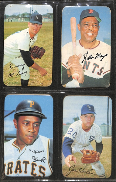 Lot of (160) Topps 1969 Deckle Edge & (43) 1979 Topps Super Baseball Cards w. Willie Mays