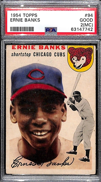 1954 Topps Ernie Banks #94 Rookie Card Graded PSA 2(MC)
