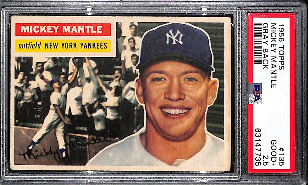 1956 Topps Mickey Mantle #135 Graded PSA 2.5