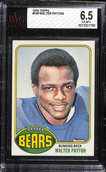 1976 Topps Walter Payton (BVG 6.5) & 1981 Topps Joe Montana (PSA Authentic/Altered) Rookie Cards