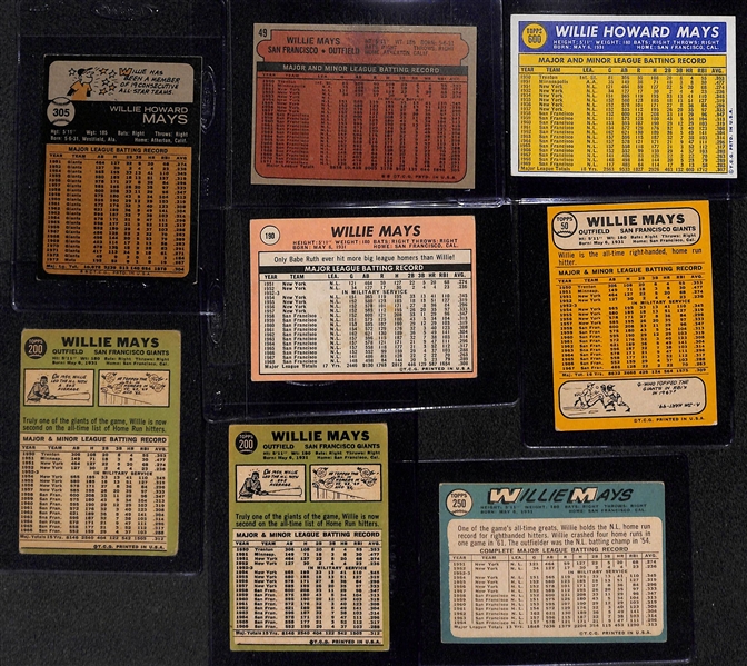 Lot of (8) 1965-1973 Topps Willie Mays Cards & (11) 1960-1969 Willie McCovey Cards
