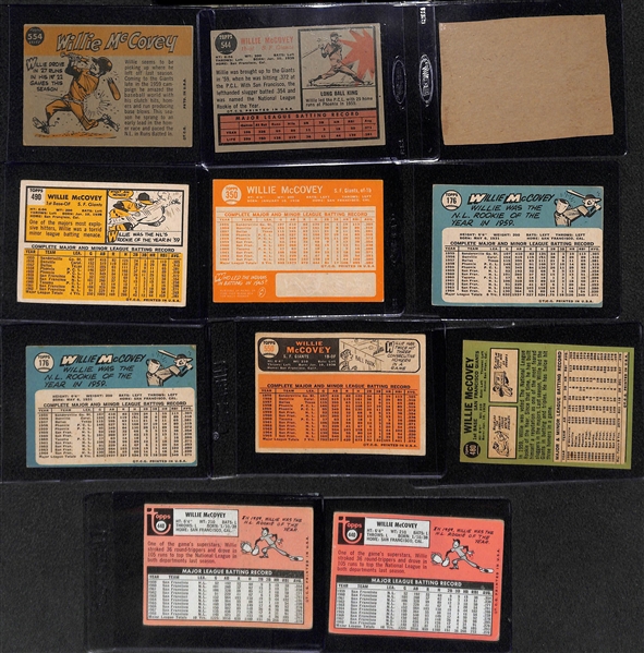 Lot of (8) 1965-1973 Topps Willie Mays Cards & (11) 1960-1969 Willie McCovey Cards