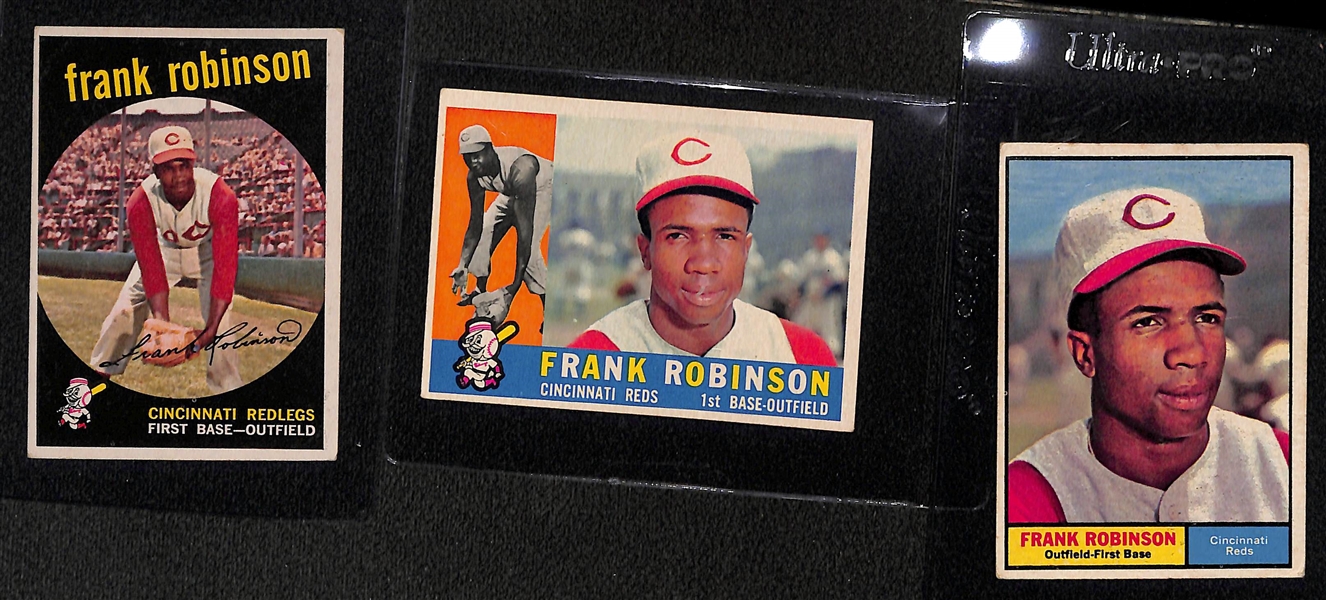 Lot of (18) 1959-1968 Topps Cards of B. Robinson/F. Robinson/Rose/Yaz
