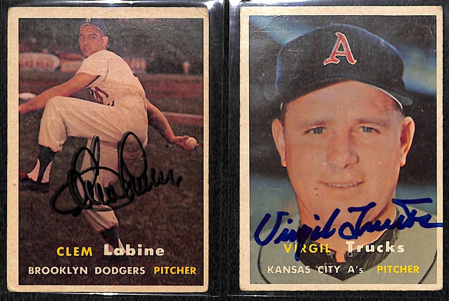  Lot of (75) Autographed Baseball Cards from 1953-1963 - Bowman/Topps/Post - w. 1957 Topps Robin Roberts - JSA Auction Letter