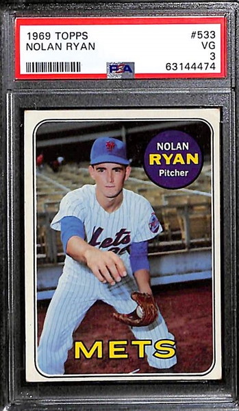 Nolan Ryan Graded Lot - 1969 Topps #533 PSA 3 & 1971 Topps #513 PSA Authentic