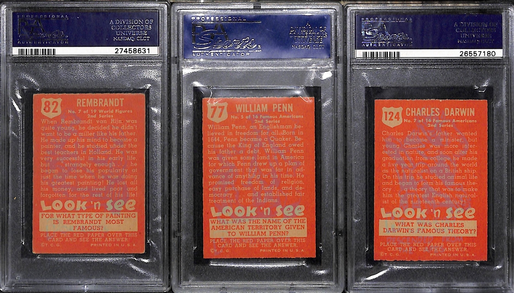 1952 Topps Look N See Complete Set w. (3) PSA Graded Cards