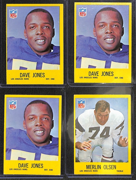 Lot of (300) 1967 Philadelphia Football Cards w. Gale Sayers (2nd Year)