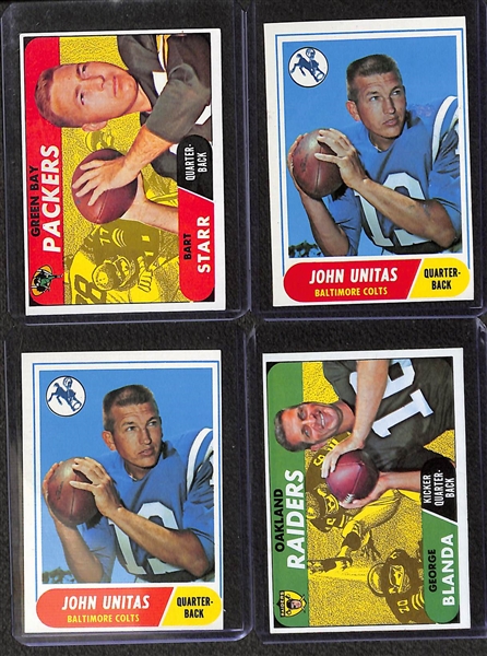 Lot of (17) 1968 Topps Football Star Quarterbacks w. (2) Bob Griese Rookie Cards