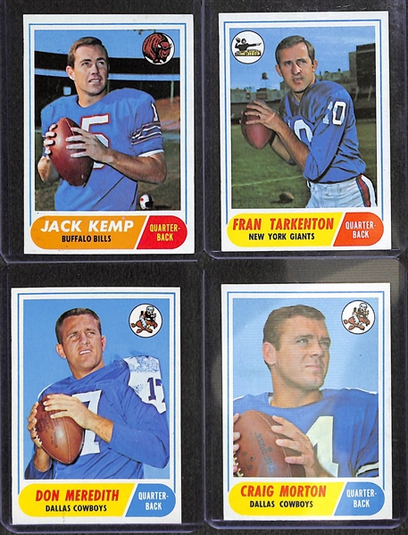  Lot of (17) 1968 Topps Football Star Quarterbacks w. (2) Bob Griese Rookie Cards