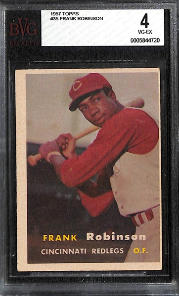 Lot of (4) 1950s & 60s Graded Baseball Rookie Cards w. Frank Robinson and Gaylord Perry